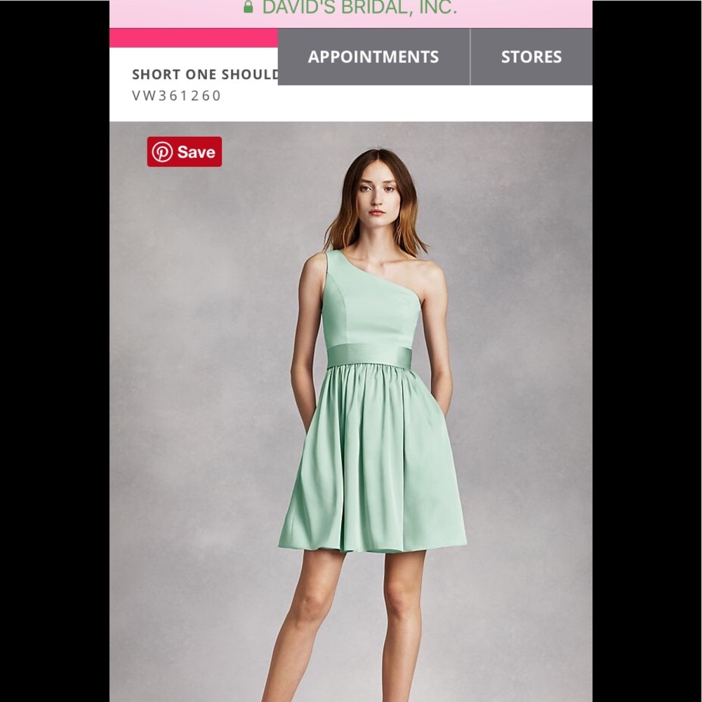 Vera Wang One Shoulder Short Dress w Satin Sash